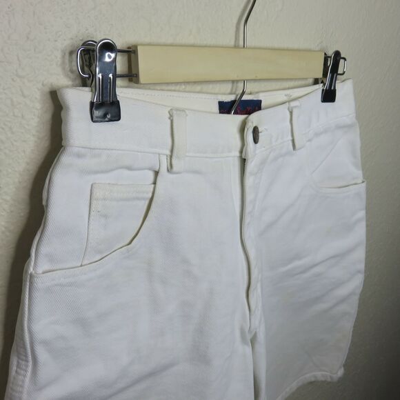 Vintage White High Waist Denim Shorts - Women's M - Picture 3 of 8
